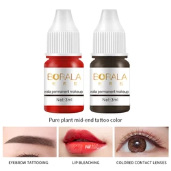 Borala Lasting Long Permanent Makeup Pigments 3ML Sample Size 6 Colors Lips Eyebrows Tattoo Pigments Microblading Pigments Inks