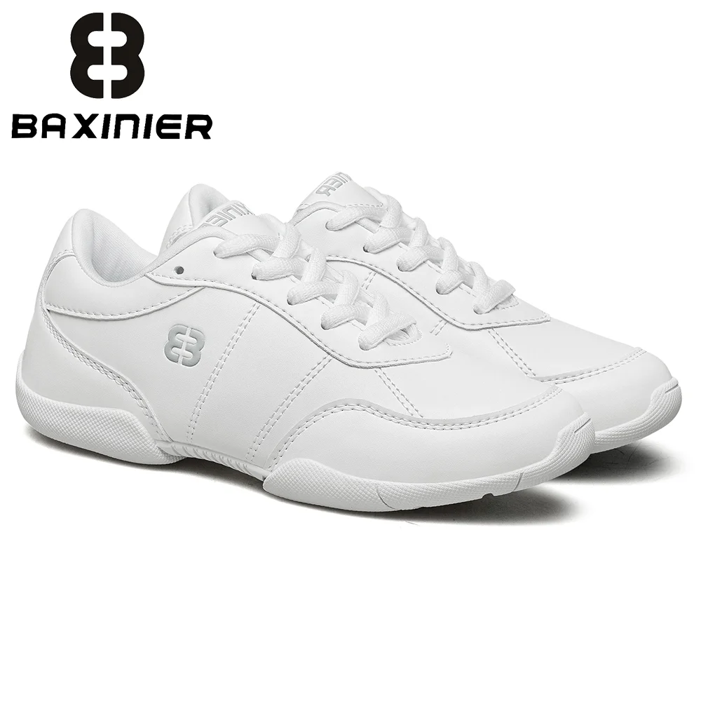 BAXINIER ユースガールズチアリーディングシューズ ホワイト 軽量 アスレチックトレーニング ダンス テニス 通気性 キッズ競技用フットウェア