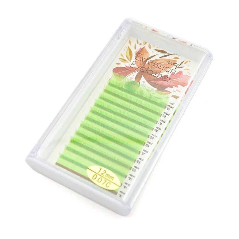 12Rows Color Lash High Quality Soft Natural Individual Eyelash Extensions Synthetic Mink Colorful False Lashes