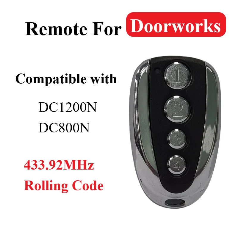 

Для дверных работ, совместимый с DC800N/DC1200N, 433,92 МГц, беспроводной пульт дистанционного управления для гаражных ворот с подвижным кодом и брелком