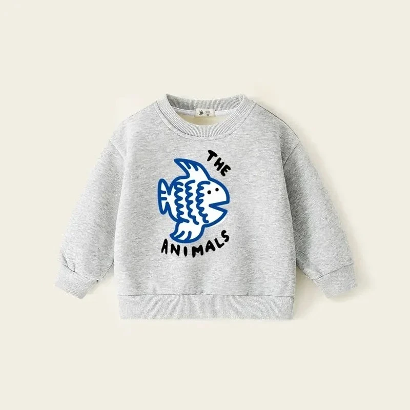 Kids Fleece Pullovers Winter Thicken Tops for Kids Plus Velvet Warm Sweatshirts for Boys Cartoon Girls Sweater Baby Tops Clothes