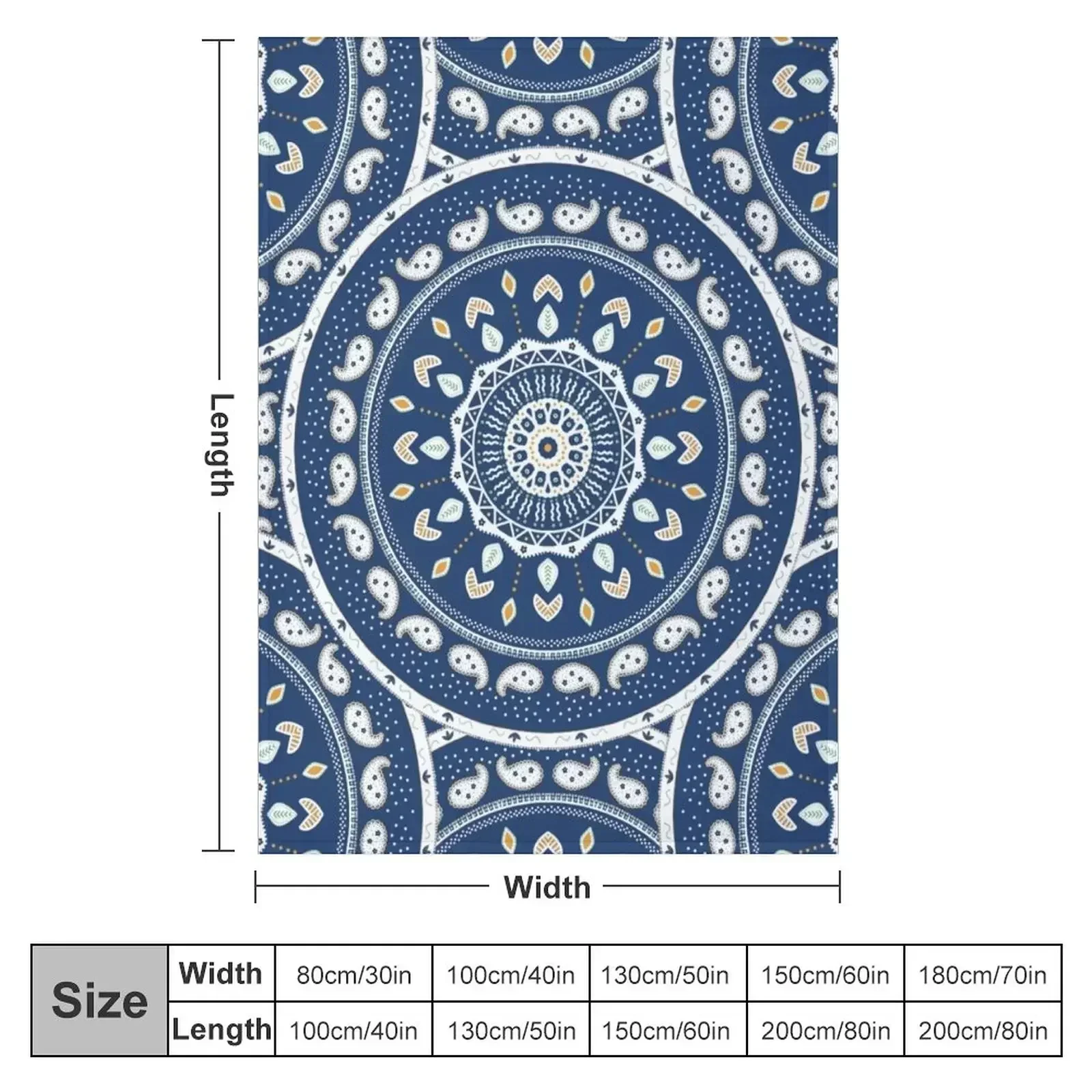 New Blue White Yellow Green Mandala Design Throw Blanket Multi-Purpose Flannels Custom Camping Picnic Weighted Blankets