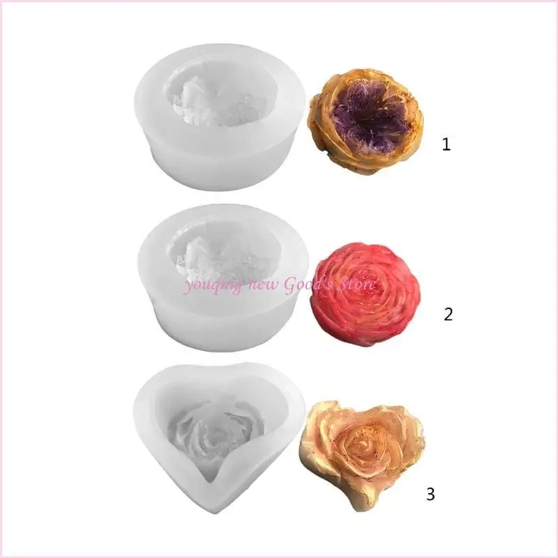 

57QA Making Silicone Mold Flower Resin Mold Peony Epoxy Mold for Casting Soap