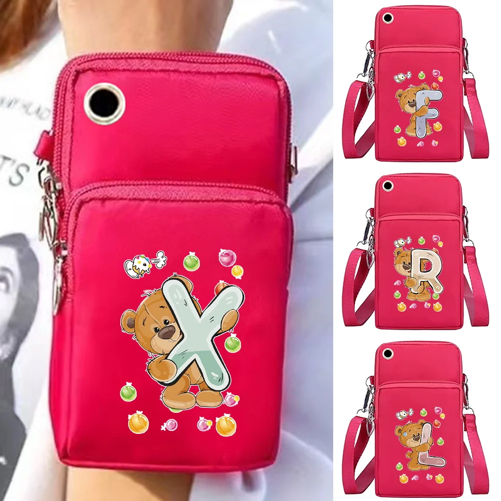 

Ladies Crossbody Bags Wrist Pack Shoulder Messenger Bag Clutch Universal Mobile Phone Bag Coin Purse Arm Bags Wallet Bear Series