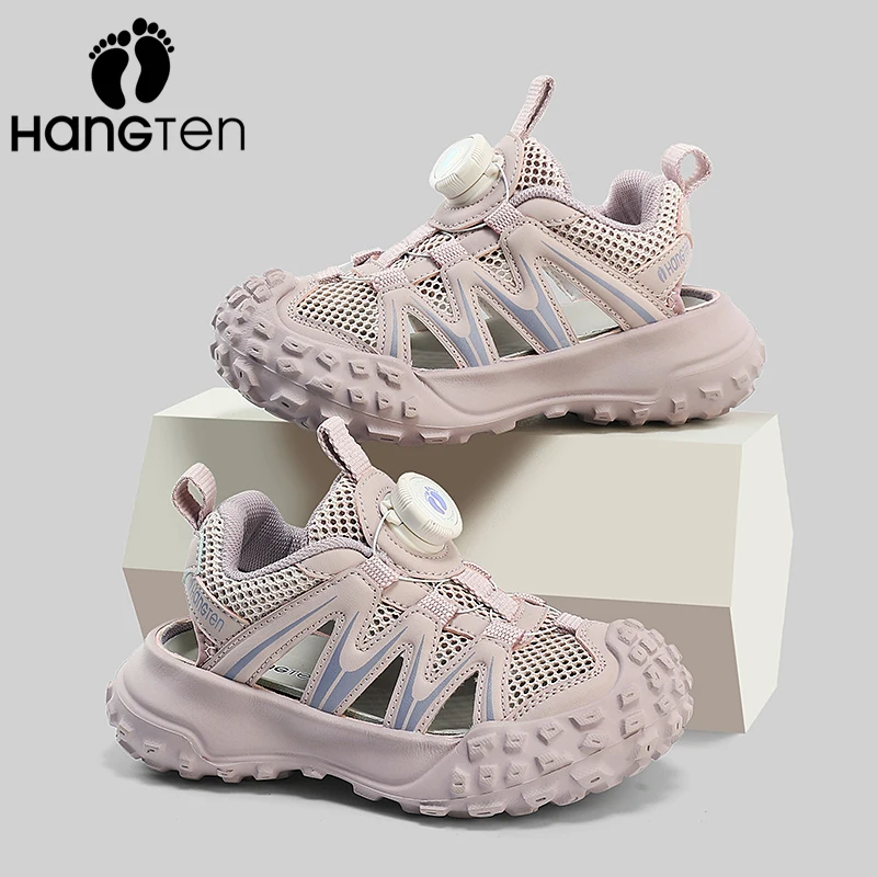 

HanGTen 어린이 할로우 캐주얼 샌들, 여름 어린이 방수 신발, 여아 야외 통기성 운동화, 소년 비치 슈즈, 패션