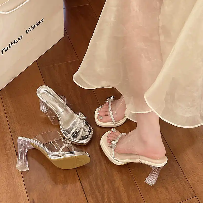 Sandali estivi con altezza del piede rotondo da donna Scarpe da basket bianche da donna in pizzo Pantofole per scarpe da ginnastica da casa da donna