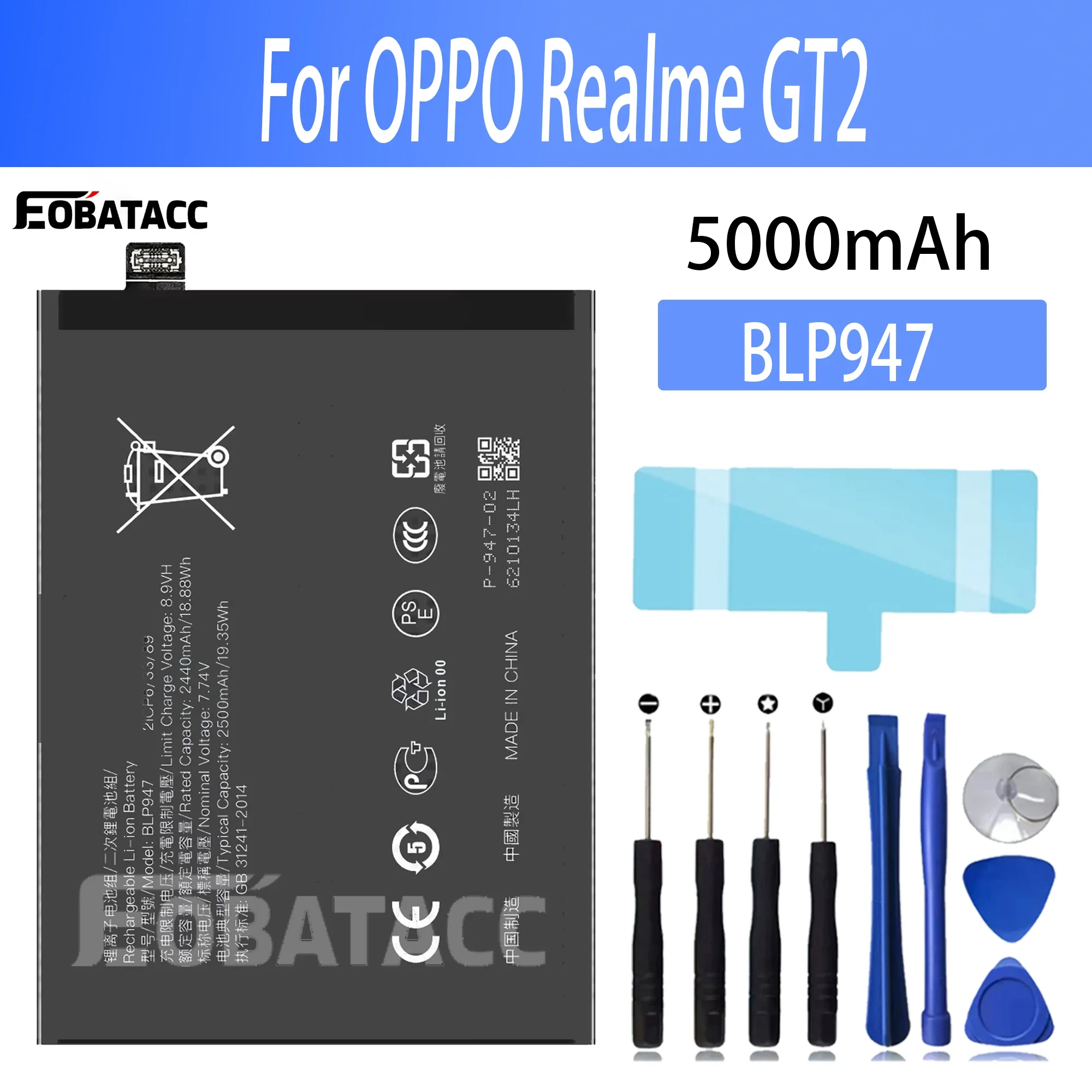 

100% New Original Battery BLP947 For OPPO Realme GT2 Battery + Free Tools