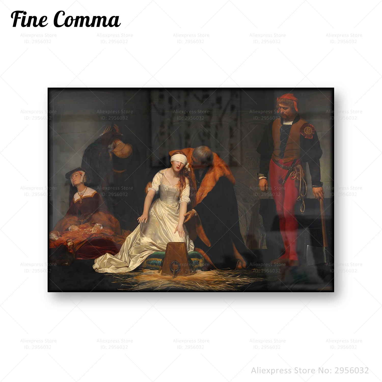 تنفيذ ملصق Lady Jane gray Paul Delaroche عتيق ، لوحة زيتية قديمة ، طباعة قماش استنساخ ، فن جدارية ، ديكور منزلي
