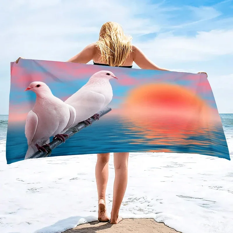 Quick Dry Hand Towels for Bathroom, Peace Dove Beach Towels, Peace Freedom Love, Antiwar Espiritual Theme, Hand Towels for Kitchen, Hotel, Gym, Spa