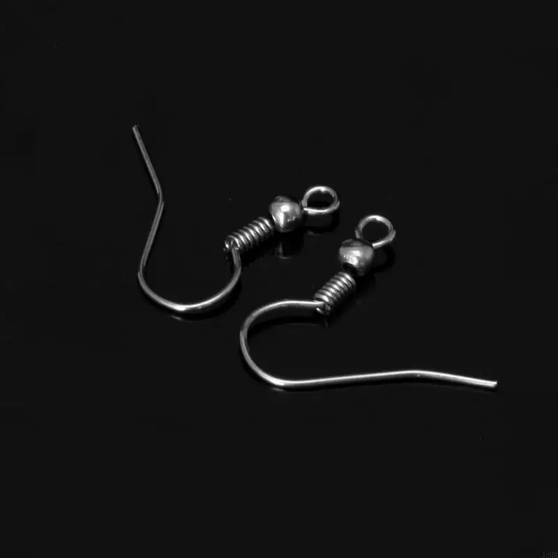 J2HB 100 Pcs Earring Hooks Hypo-Allergenic Silver Plated Steel Ear Wires