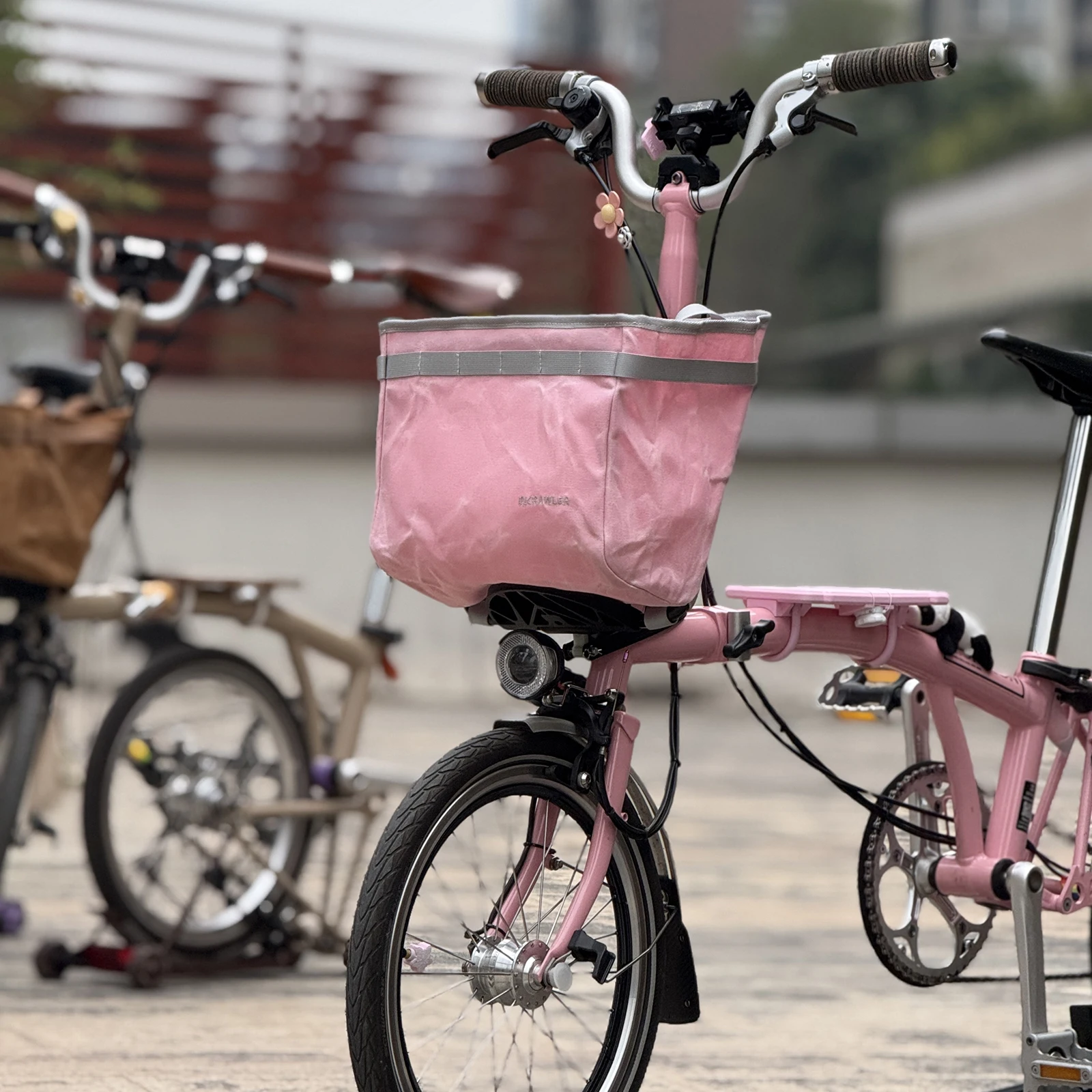 Borsa per cestino per verdure pieghevole per bicicletta anteriore da 9 litri Borsa per cestino per verdure per parti di aggiornamento per borsa per animali domestici Brompton a sgancio rapido