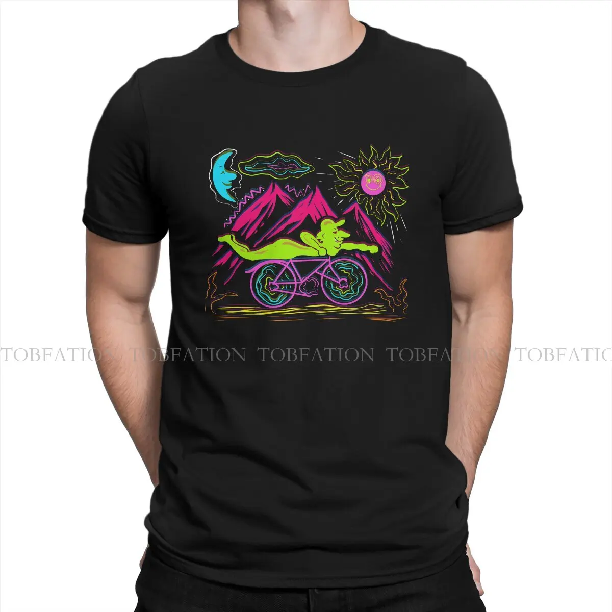 Bike Trip Albert Hofmann Bicycle Day LSD 1943 Men T Shirt Cotton Punk Crewneck Tee Shirt Harajuku Tops