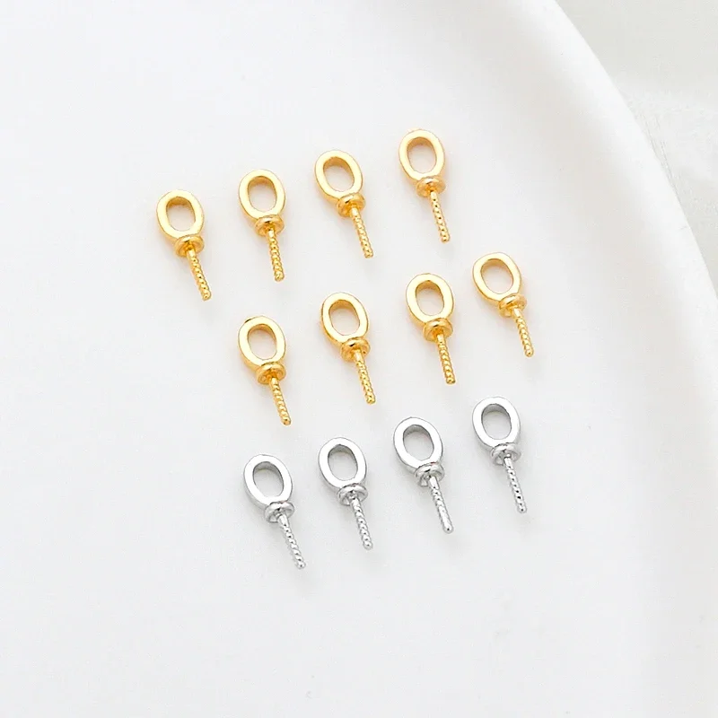10 pieces Copper plated 18K gold thread pearl nail  DIY Making Jewelry Jewelry Discovery Necklace Bracelet Accessories Materials - view 4