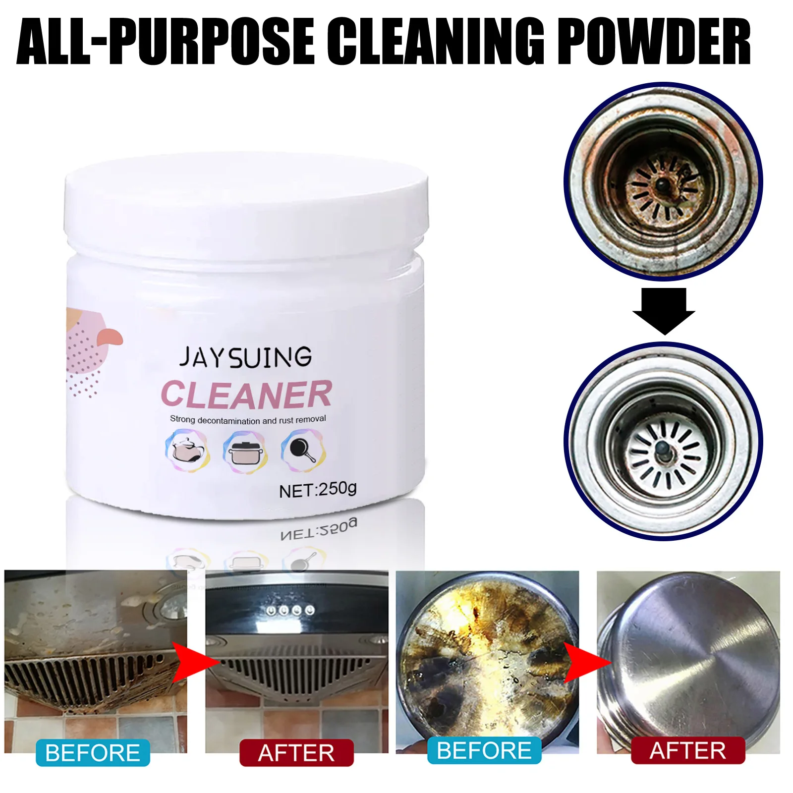 Foam Rust Remover Kitchen Cleaning Powder All-Purpose Cleaning Powerful Cleaning Rust Removal Solution