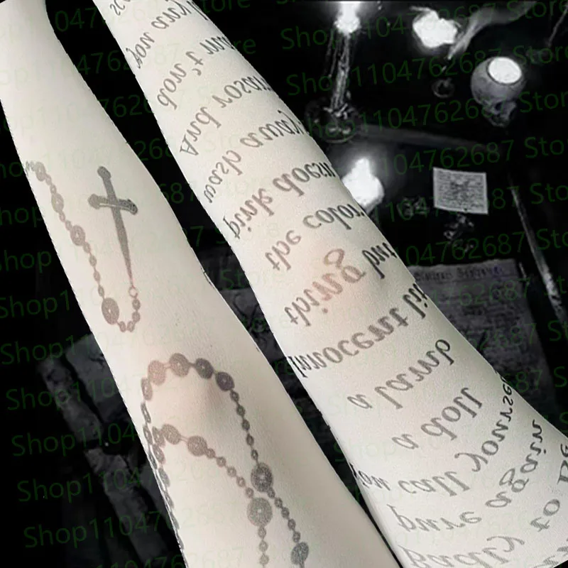 

Fashionable letter print long socks Harajuku knee high socks cosplay cute white socks Kawaii Y2K Sexy accessories Stockings EMO