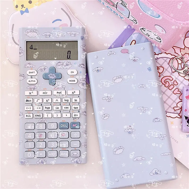 Sticker Diy Sanrio My Melody Kuromi Cinnamoroll Scientific Function Calculator School Students Arithmetic Exam Stationery Kawaii