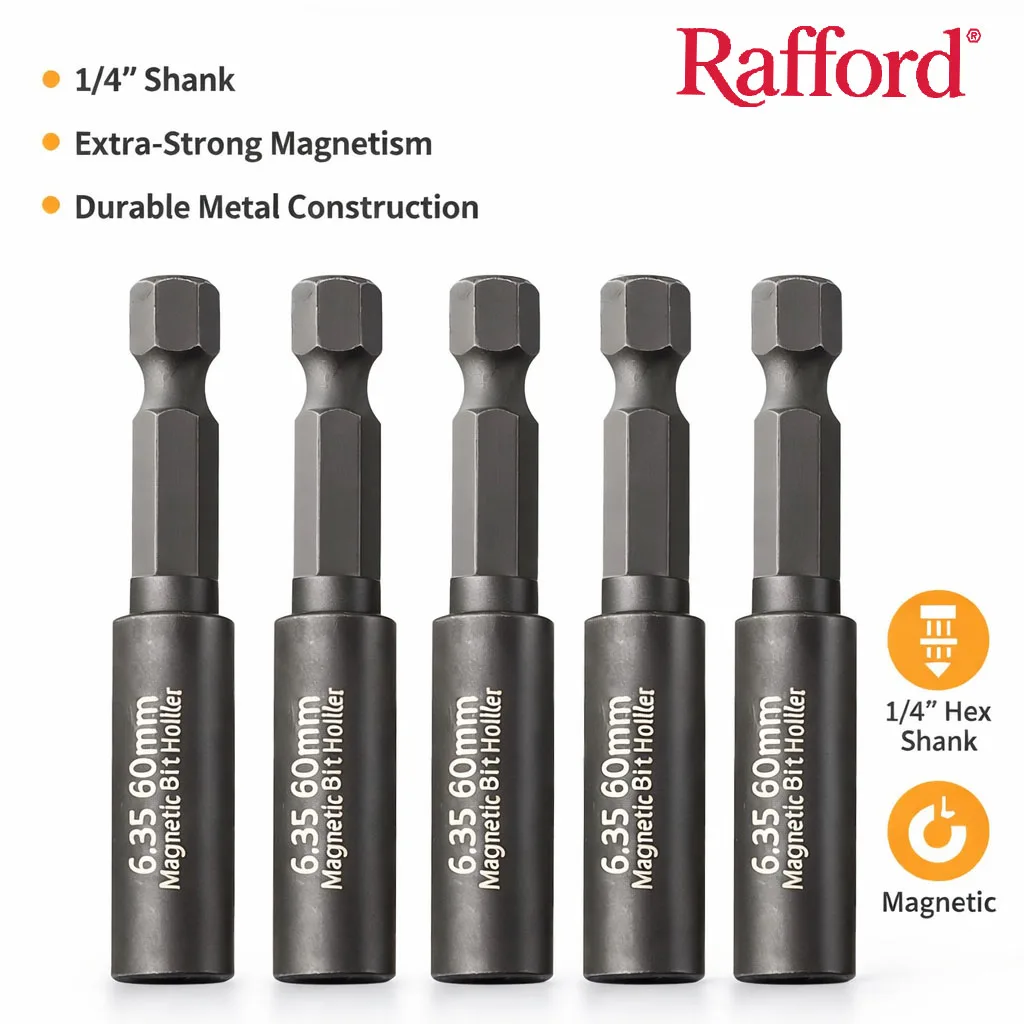 Rafford Haste de Extensão Magnética de 60mm (1/4 pol.) para Chave de Fenda, Adaptador de Extensão de Transferência