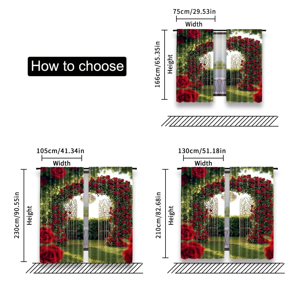 2Pcs Spring Garden Curtain Valentine\'S Day Flower Wedding Bridal Party Decorations Spring Garden Many Other Occasions