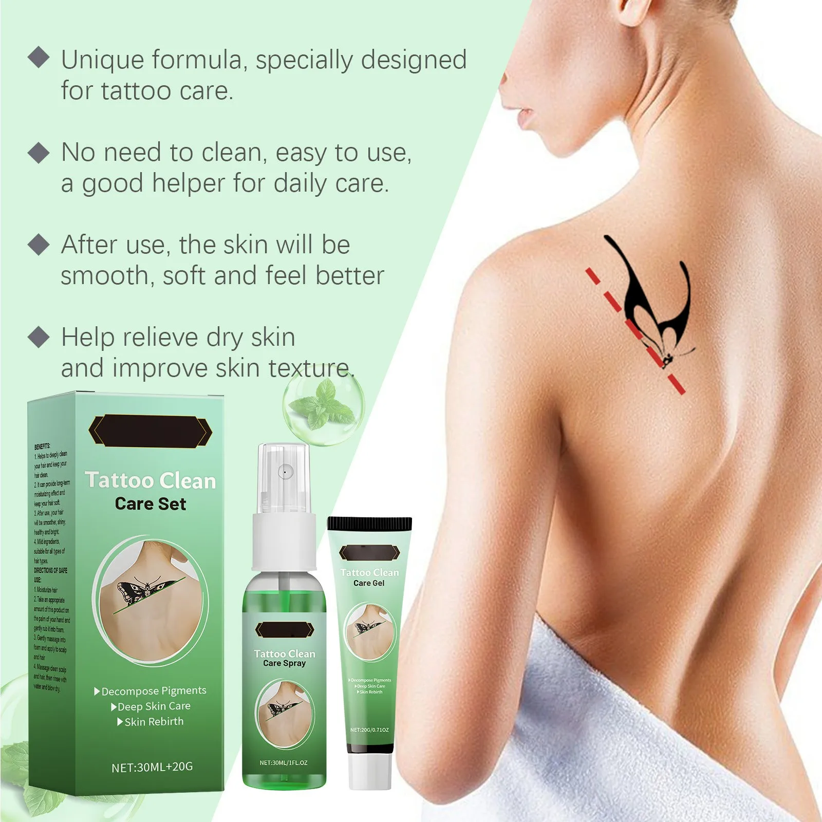 1 Set Tattoo Care Repair Kit Gentle Removal Care Improves Skin Health Multiple Restorations Safe And Effective Natural Fad Tatt