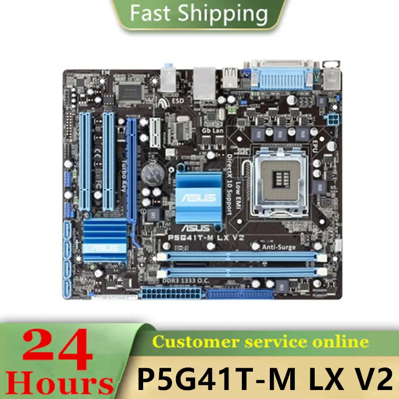 

ASUS P5G41T-M-LX V2 Motherboard Intel G41 LGA 775 Micro ATX VGA DDR3 1333 8GB SATA2 IDE USB2.0