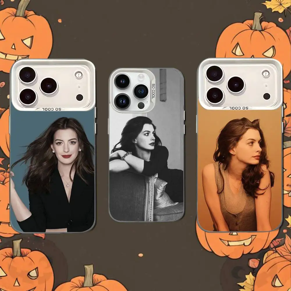 

A-Anne Hathaway A-Actress-ES For iPhone 15,16,17,11,13,12,14,Pro,SE4,Max,Plus,Air,Mini Anti Fall White Hard Bumper Phone Case