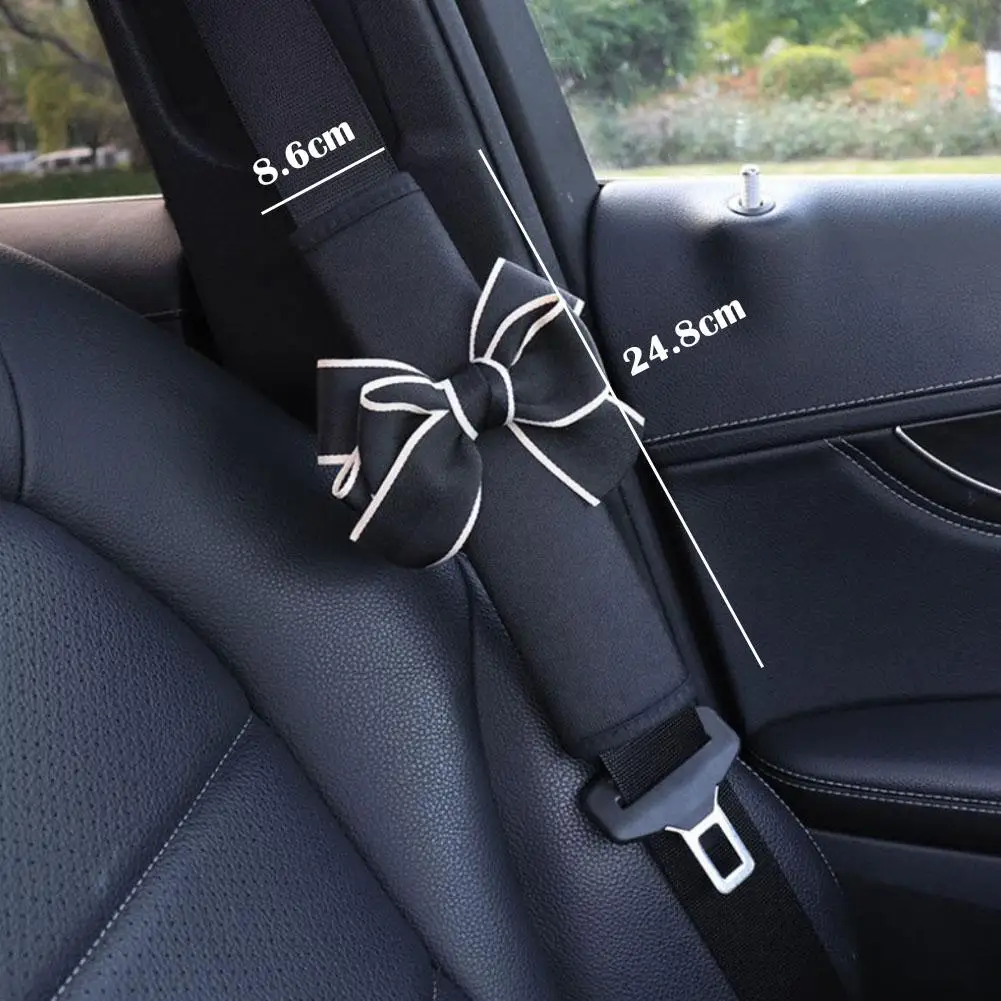 Car Comfortable Seat Belt Cover Cute Bow Tie Seat Belt Shoulder Pad Auto Interior Shoulder Seat Belt Decor Protector Cover