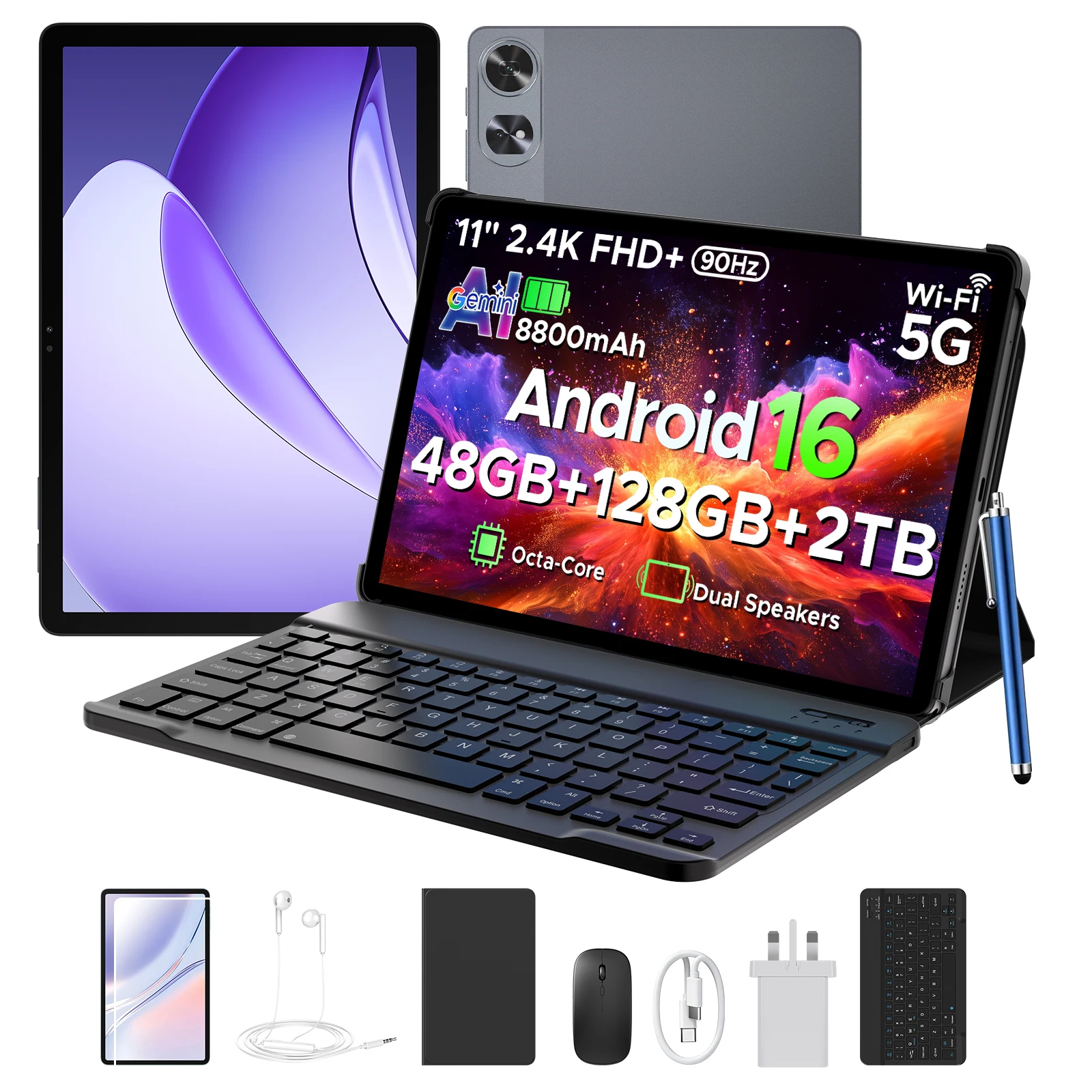 POCKAM P11 Pro Smart Tablet 11'' 2.4K Display 48GB RAM(8GB+40GB