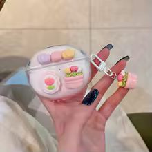 Bonito morango caso do fone de ouvido para oppo enco ar 4 pro caso pequeno fresco fones de ouvido caso enco air4 pro capa protetora com gancho - AliExpress 