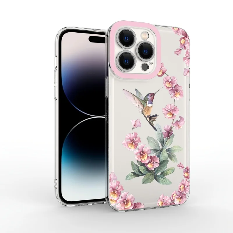 Hummingbird Flowers Delicate Graphic Phone Case For iPhone 15 14 13 12 11 X XR XS SE2 SE 8 7 Plus Pro Max TPU Back Cove