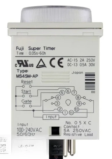 Relé de retardo de tiempo MS4SM-AP, temporizador multimodo