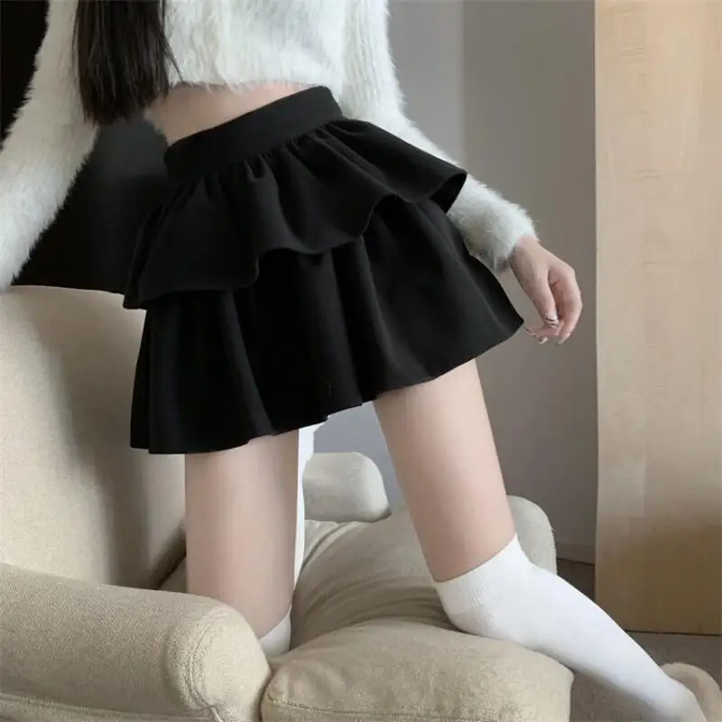 New Simple Style Short Skirt for Women Autumn and Winter Velvet Skirt Cake Skirt Student Outdoor Fashion Shopping Wearable Trend