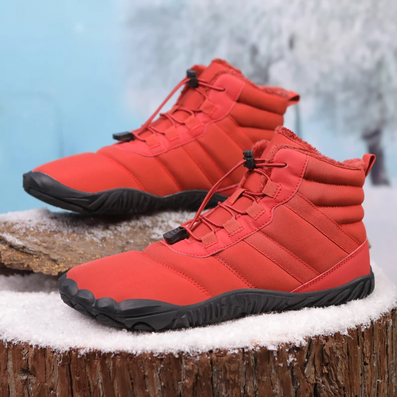 2024 Winter Booties Men Snow BareFoot Casual Shoes Outdoor Work Shoes Ladies Warm Fur Men Ankle Shoes Male Snow Boots Big Size