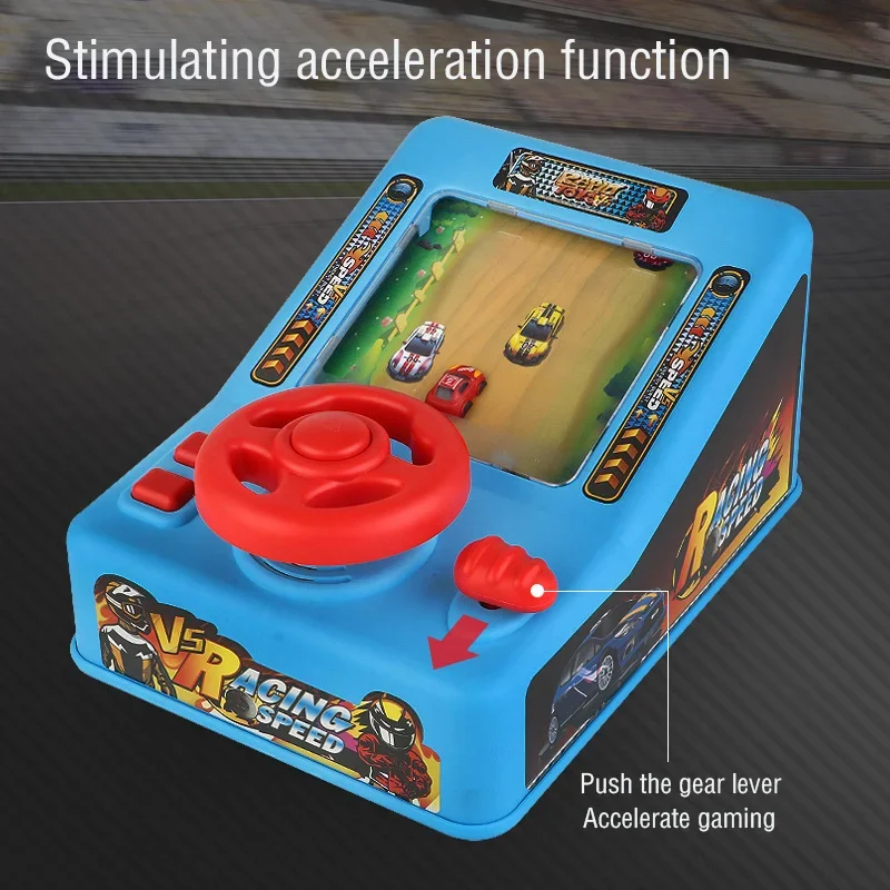 Children's Steering Wheel Simulation Driving Puzzle Electric Tabletop Game Console To Avoid Racing And Adventure Levels