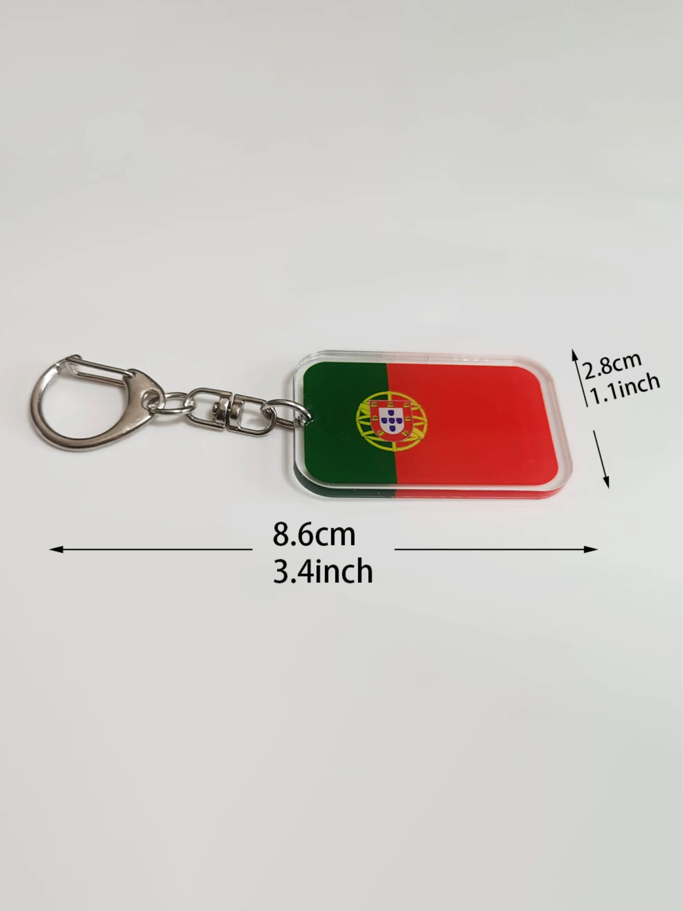 Portugal Flag Pendant Keychain For Women Men Acrylic Portugal Flag Ethnic Car Key Chain Ring New Trend Jewelry Gifts view 6