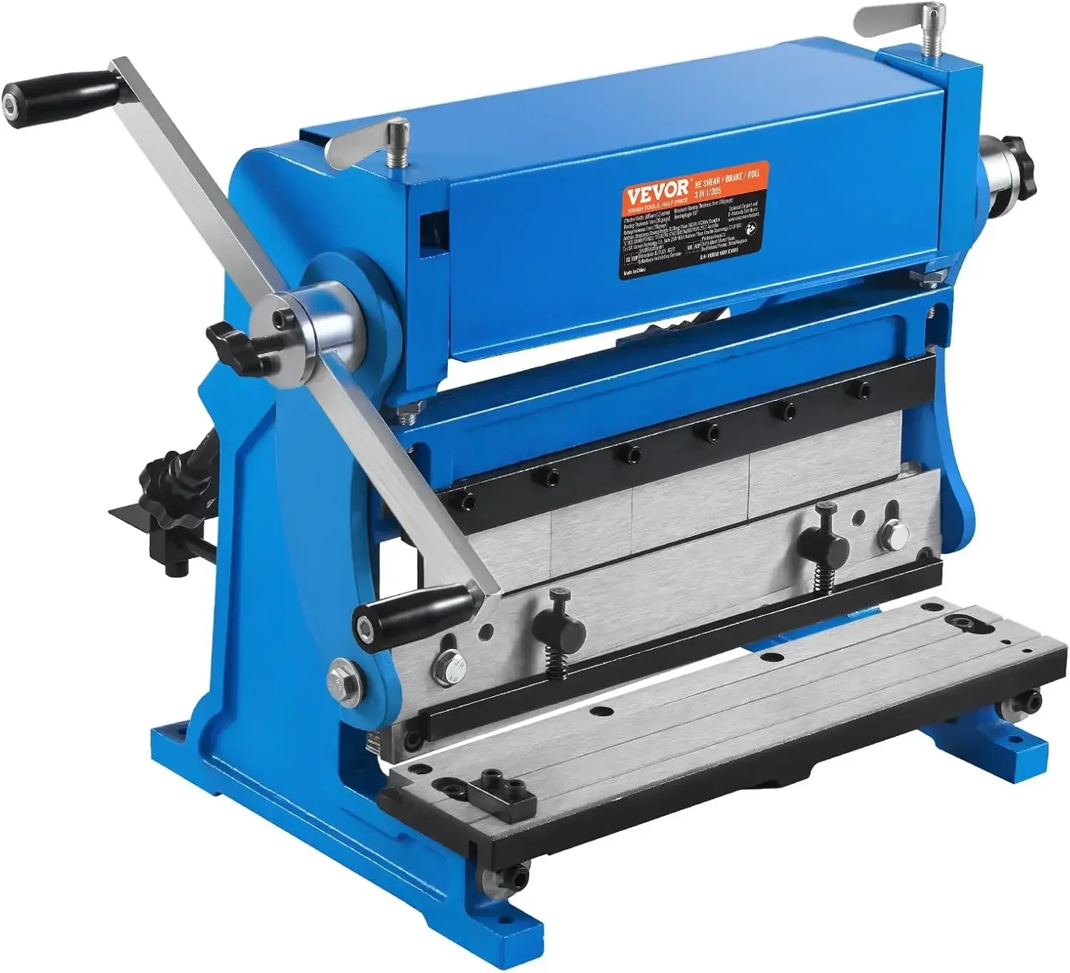 Freno de chapa metálica, máquina de rodillo de freno de cizalla combinada 3 en 1, prensa plegadora de capacidad de calibre 20 con 90 ° Ángulo de flexión máximo