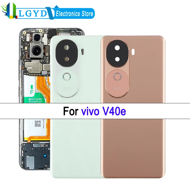 

Задняя крышка батарейного отсека для Vivo V40e 6,77'' 2024, задняя крышка телефона с фотоэлементом, запасная часть для ремонта