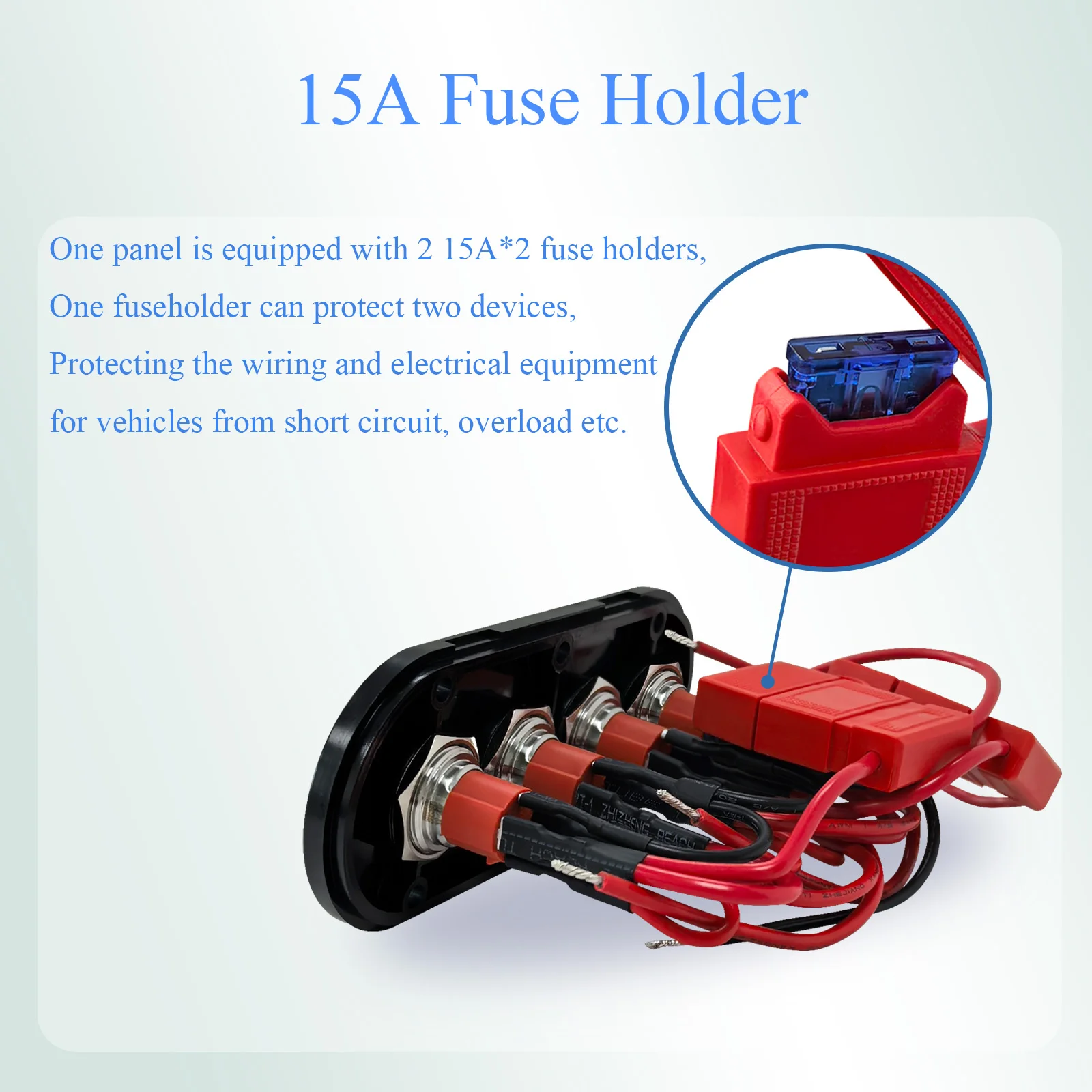 4 عصابة الفولاذ المقاوم للصدأ دفع مفاتيح لوحة الأزرق LED 12 فولت تيار مستمر ON OFF مفتاح بـزر دفع فيوز حامل ل مركبة بحرية سيارة RV شاحنة فان #5