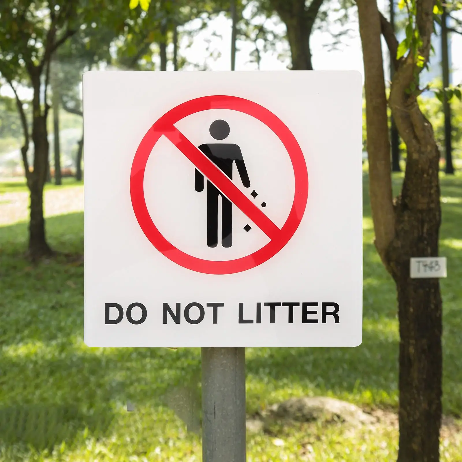 No Smoking Pets Sign Littering Garbage Can Label Touch Acrylic Notice Board Trash Bin