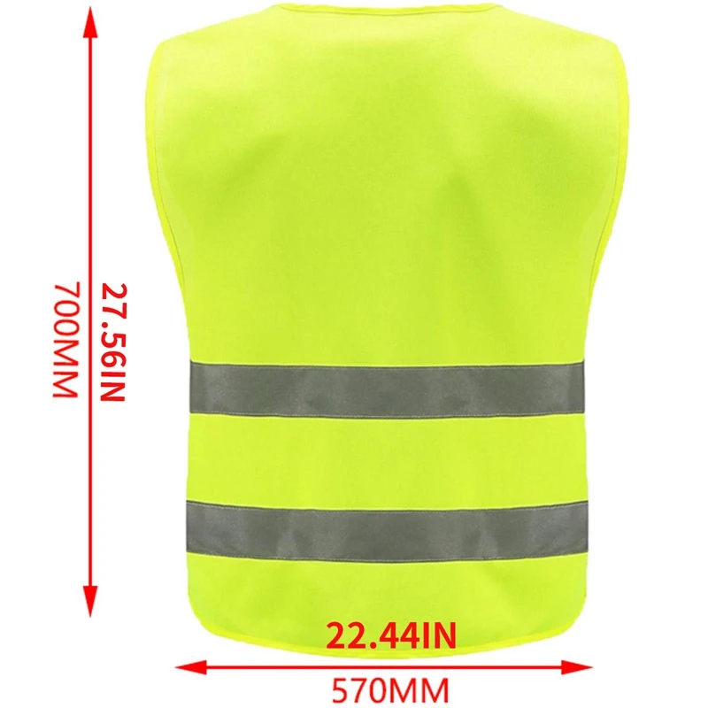 2/3pcs Reflective Vest Green/Orange High Visibility Clothing with Reflective Stripe For Outdoor Running Cycling Safety Traffic