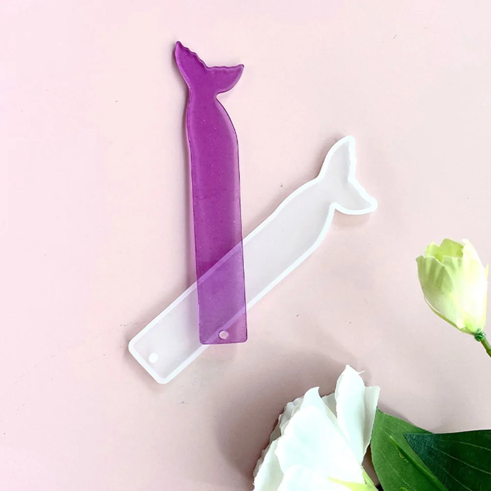 

2 Pcs Fishtail Bookmark Mold Silicon Molds Casting Key Chain Mould Silica Gel Diy