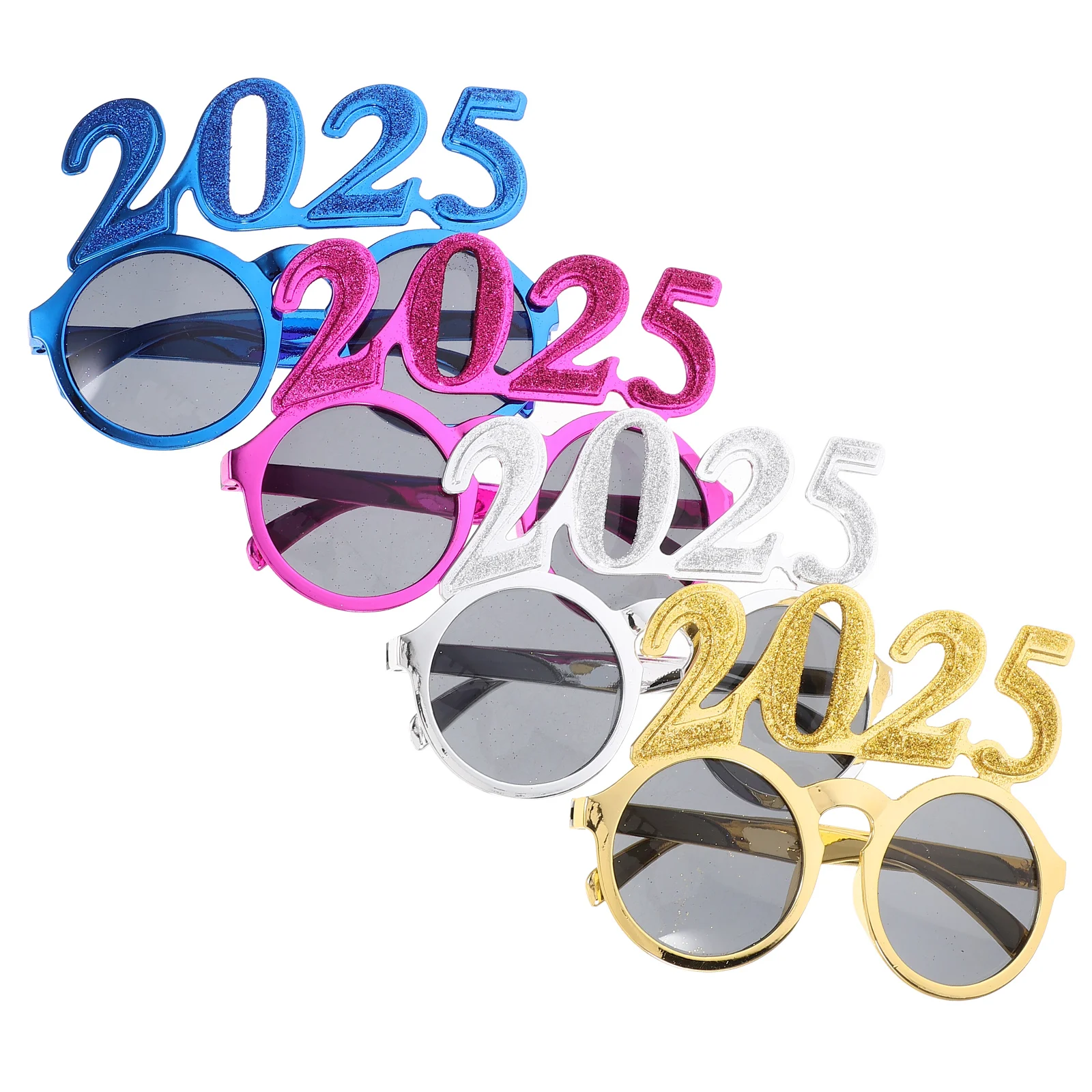 

4 Pcs 2025 Glasses Eyeglasses Prop New Year Party Decors Use Eyewear Props Halloween