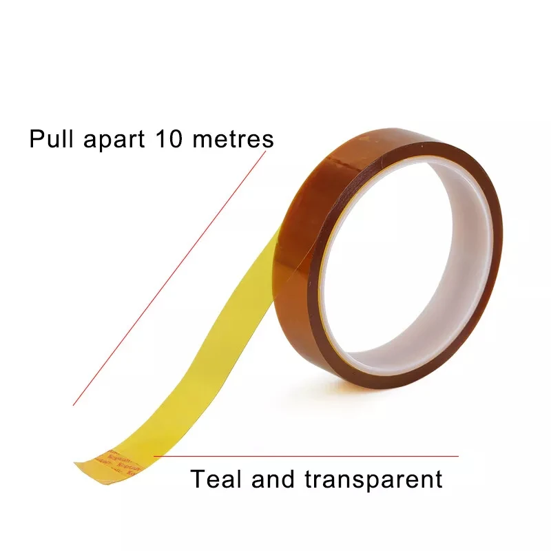 1Pcs Kapton Tape, 10M Double-sided High Temperature Heat Resistant Polyimide Film Width 3mm~100mm