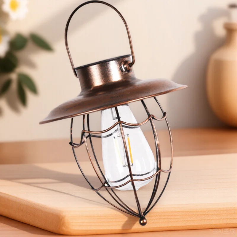 

1Pcs Retro Solar Hanging Lamp Warm LED Outdoor Hanging Lights Garden Courtyard Solar Lantern Lamp Courtyard Light