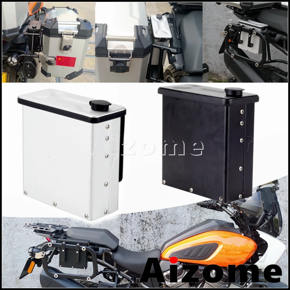 

2.3L Motorcycle Toolbox Side Mount Aluminum Storage Case Tool Boxes Luggage Box For Harley Pan America 1250 RA1250 S 2021-2024