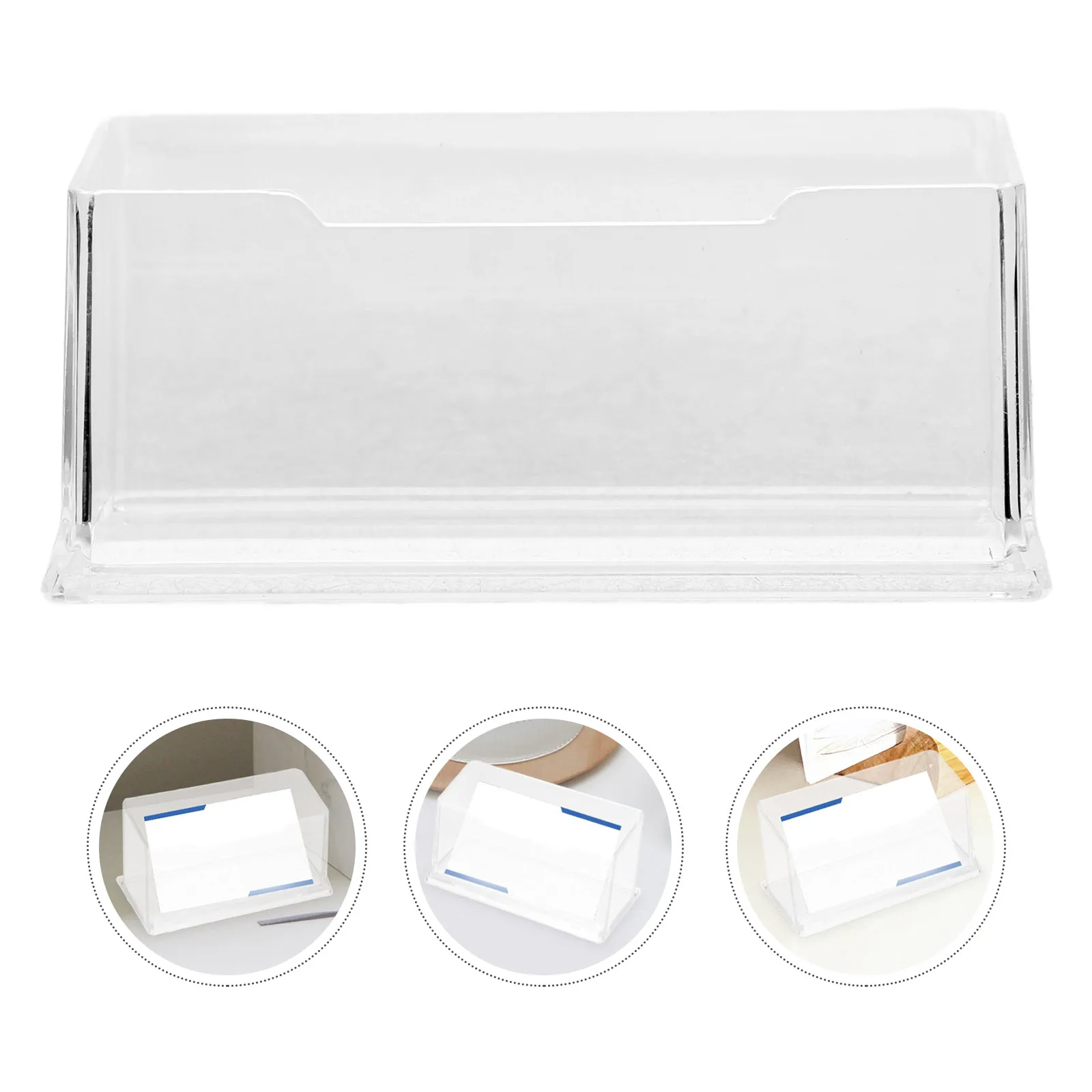 

6 Pcs Business Card Display Stand Holder Organizer Fold Desk Acrylic Clear Office