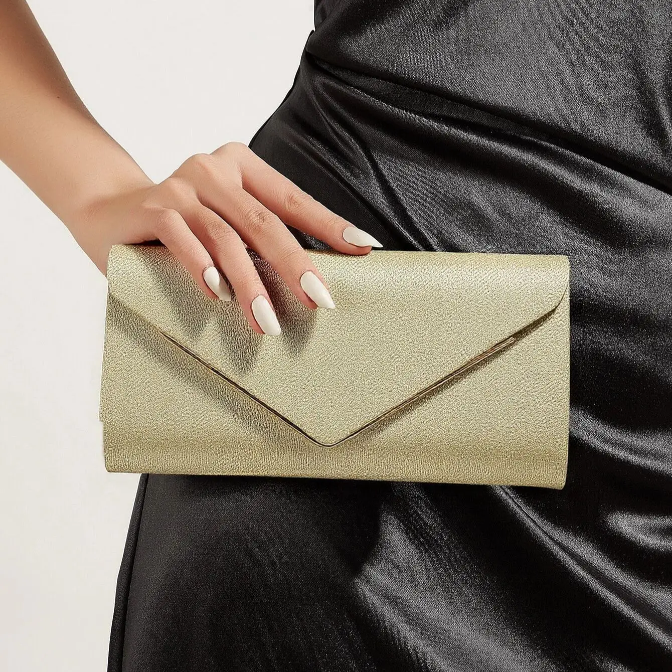 

Glitter Women Party Handbags Envelope Golden Color Cover Open Lady Casual Elegant Evening Clutch Bags With Shoulder Chain