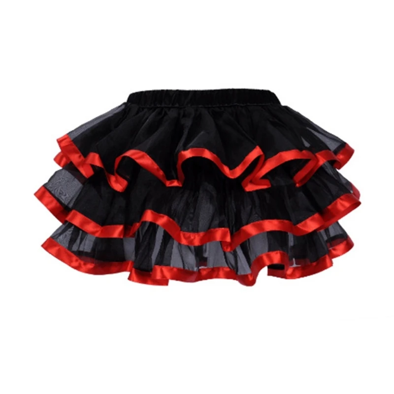 Summer Victorian Steampunk Bustle Skirt 5 Layered Tie-on Belt