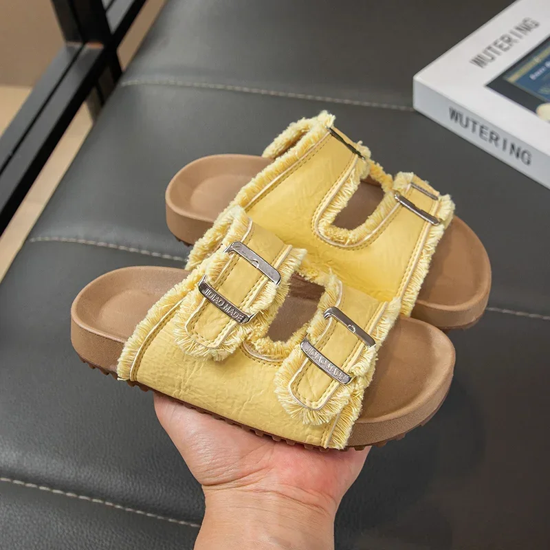 

Children Casual Slippers for Girls 2025 Summer New Fashion Korean Style Soft Bottom Anti-slippery Versatile Open-toe Beach Shoes