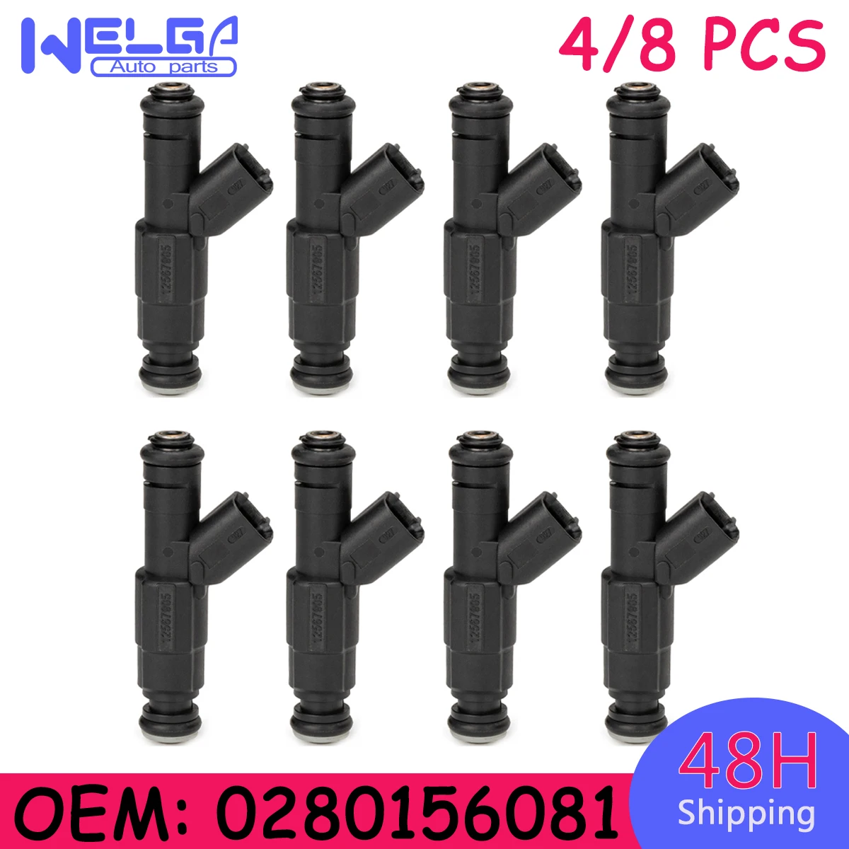 

0280156081 885176 3858969 4/8PCS New Repair Fuel Injectors for Mercruiser for Volvo Penta 5.0L 5.7L 6.2L for Indmar 2002-2009