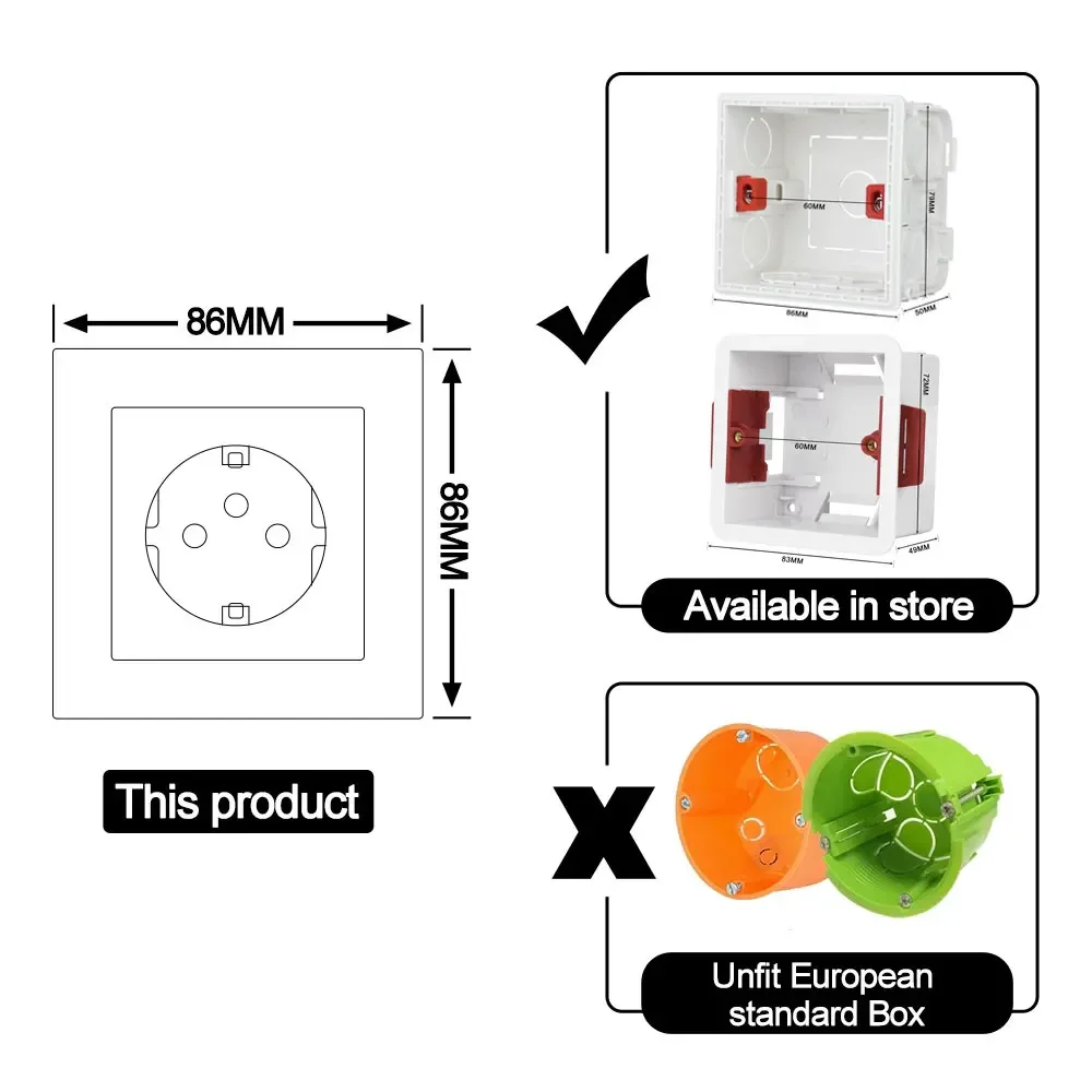 IL إسرائيل الاتحاد الأوروبي القياسية الجدار المخرج الكهرباء مقبس الطاقة التبديل الكريستال والزجاج لوحة 16A 250 فولت التوصيل 3 دبابيس للمنزل إسرائيل